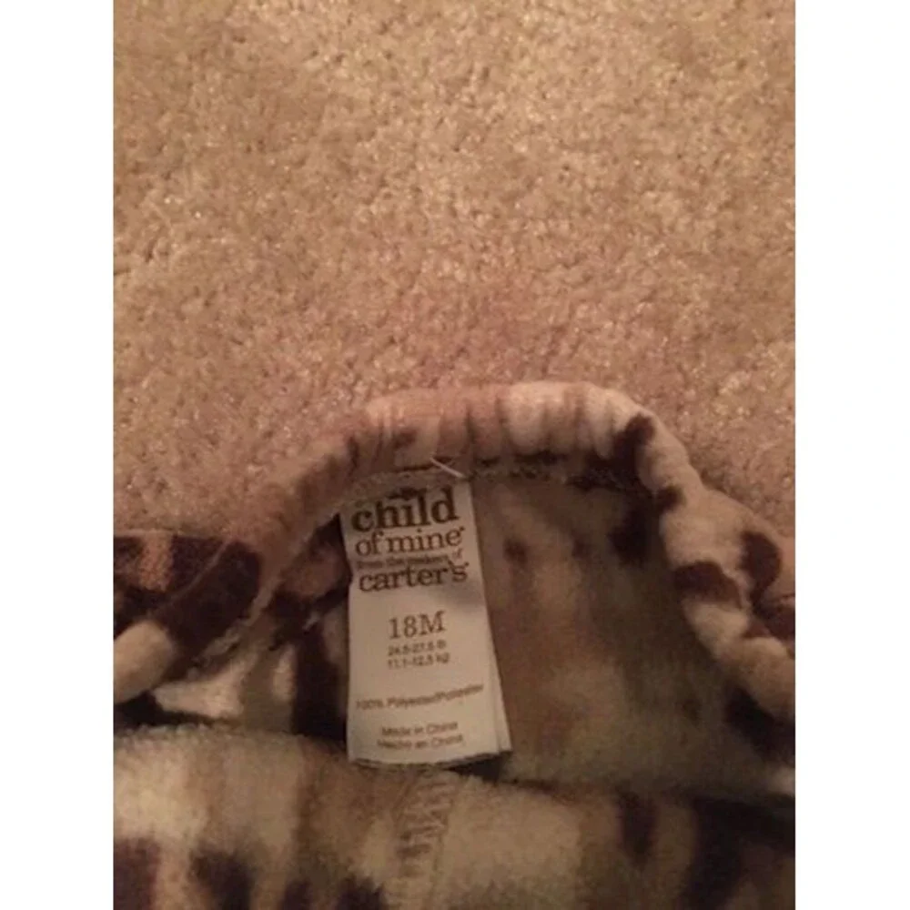 Carter's Baby Boys Fleece Pajama Pants Lounge Sleep Size 18 Months Brown Tan